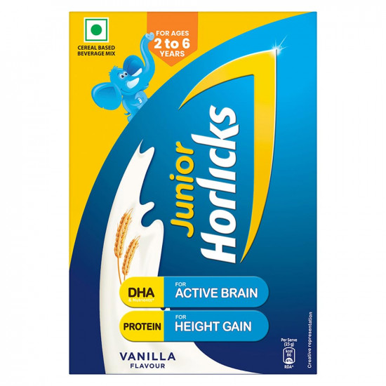 Junior Horlicks Health & Nutrition Drink Vanilla, 500G Carton, Children'S Health Drink For Overall Growth, Health Drink Powder For Kids 2 To 6 Years