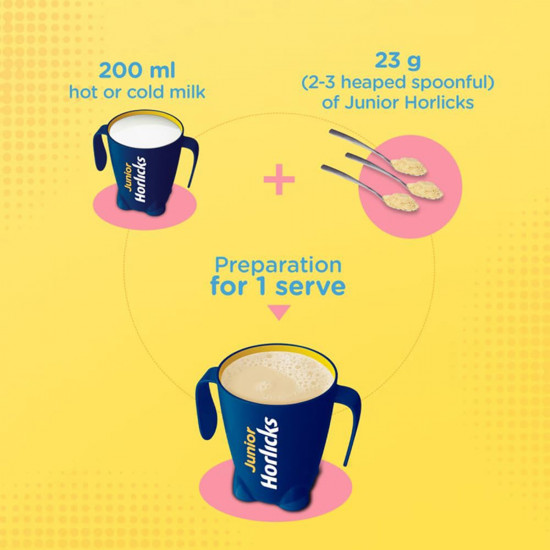 Junior Horlicks Health & Nutrition Drink Vanilla, 500G Carton, Children'S Health Drink For Overall Growth, Health Drink Powder For Kids 2 To 6 Years