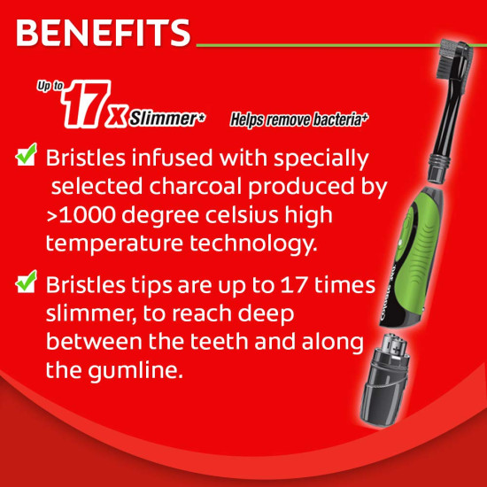 Virtual Bundle - Colgate 360 Charcoal Battery Toothbrush Refill (Multicolor) + Colgate 360 Deep Clean Charcoal Brush Head for Colgate PROCLINICAL Toothbrushes