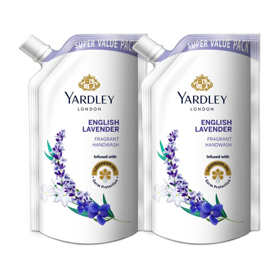Yardley London English Lavender 650ml Pack of 2 Fragrant Handwash| Infused with Pure Lavender Oil| Germ Protection| For Soft & Fragrant Skin