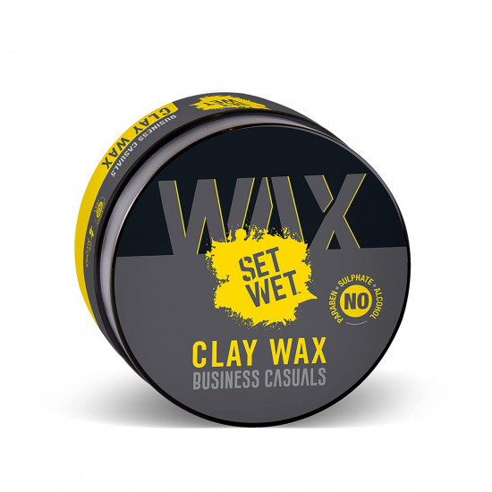 Set Wet Hair Wax For Men - Hair Clay Wax 60g| Strong Hold, Ultra Matte Finish, With Bentonite Clay, Restylable Anytime, Easy Wash Off| No Paraben, No Sulphate, No Alcohol