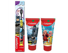 Colgate Kid's USB LED Toothbrush Batman and Motu Patlu Anticavity Toothpaste - 80g and 80 g (Bubble Fruit Flavour paste )