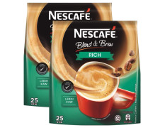 Nescafe 3 in 1 Rich Coffee, 25 Sachets Bag, 2 X 475 G, Ground