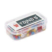 YAJNAS® 100 Pieces Transparent Multicolor Push Pins/Thumb/Tracks Pins & Gem Pins for Notice Boards, Soft Boards, Bulletin Boards, Display Boards—Ideal for Office, Home, School, Shop, Craft Work