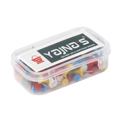 YAJNAS® 100 Pieces Transparent Multicolor Push Pins/Thumb/Tracks Pins & Gem Pins for Notice Boards, Soft Boards, Bulletin Boards, Display Boards—Ideal for Office, Home, School, Shop, Craft Work