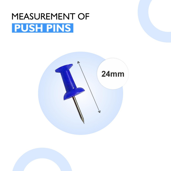 YAJNAS® 100 Pieces Transparent Multicolor Push Pins/Thumb/Tracks Pins & Gem Pins for Notice Boards, Soft Boards, Bulletin Boards, Display Boards—Ideal for Office, Home, School, Shop, Craft Work