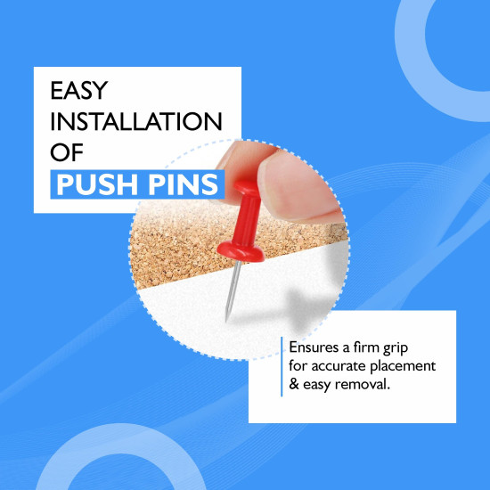 YAJNAS® 100 Pieces Transparent Multicolor Push Pins/Thumb/Tracks Pins & Gem Pins for Notice Boards, Soft Boards, Bulletin Boards, Display Boards—Ideal for Office, Home, School, Shop, Craft Work