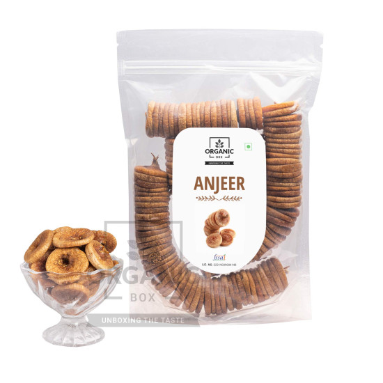 Organic Box Afghani Anjeer Figs - Afghanistan Dry Anjir (Dried Figs) Dry Fruits for body mass loss, Good for Physical Health, Increases Immunity and Purify the Blood (1 Kg) - Raksha bandhan / Rakhi Gift Pack