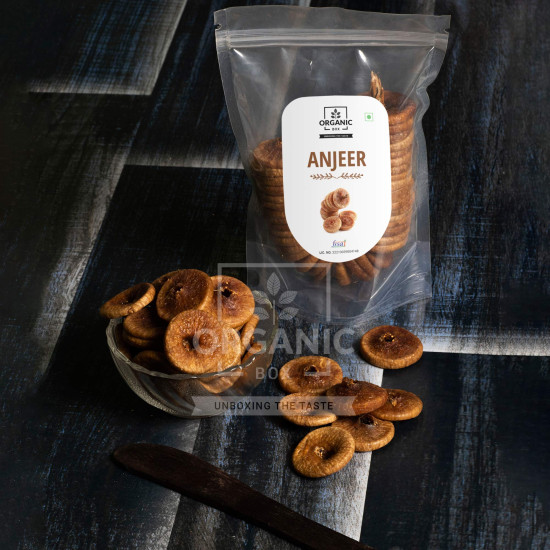 Organic Box Afghani Anjeer Figs - Afghanistan Dry Anjir (Dried Figs) Dry Fruits for body mass loss, Good for Physical Health, Increases Immunity and Purify the Blood (1 Kg) - Raksha bandhan / Rakhi Gift Pack