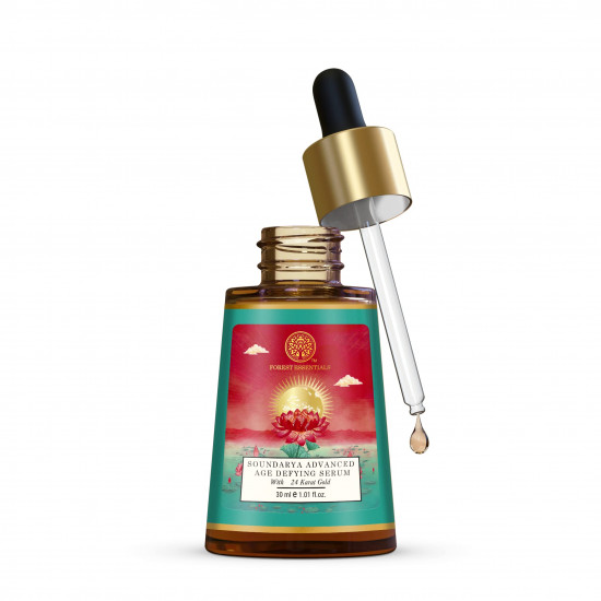 Forest Essentials Advanced Soundarya Age Defying Facial Serum With 24K Gold | Moisturizing Face Serum For Pigmentation, Dark Spots & Fine Lines | Ayurvedic Facial Serum For Skin Repair & Brightening | Ideal for Dry, Normal, Oily & Combination 