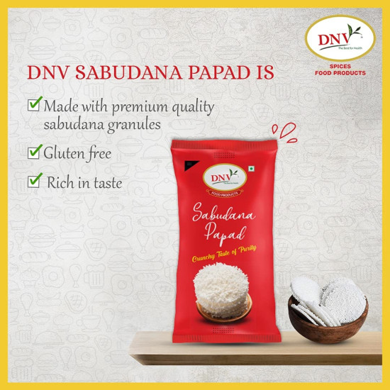 DNV Tasty Plain Sabudana Papad 480gm, Sabu Dana papad, Sago Papad, Tapioca Papad