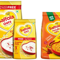 Saffola Masala Oats, Classic Masala, 500g + Saffola Oats, 1 kg with Free Saffola Oats 400 gm