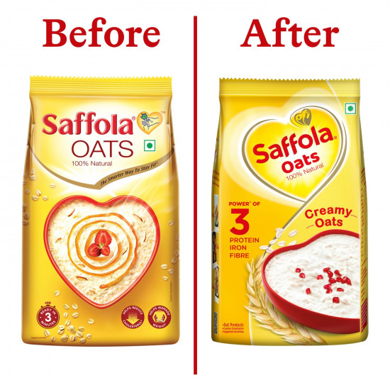 Saffola Masala Oats, Classic Masala, 500g + Saffola Oats, 1 kg with Free Saffola Oats 400 gm