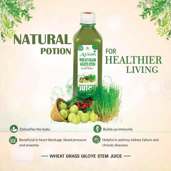 Axiom Wheatgrass Juice 1L | Helps to Detoxify the liver, Blood Purification, Improves Digestion and Boost Metabolism | 100% Pure & Natural