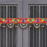 CraftVatika Fabric Traditional Toran Bandarwal Door Hanging Main Door Shubh Labh Wall Hanging Fancy Toran , Multicolor, 927 Millimeters