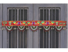 CraftVatika Fabric Traditional Toran Bandarwal Door Hanging Main Door Shubh Labh Wall Hanging Fancy Toran , Multicolor, 927 Millimeters