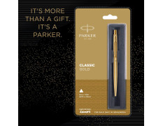 Parker Classic Gold Ball Pen With (Parker Quink Flow Refill Combo Pack 2 - Blue Ink) By DTL Company