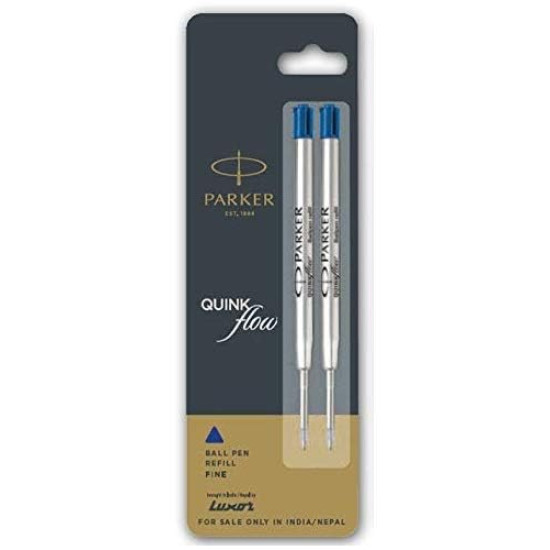 Parker Classic Gold Ball Pen With (Parker Quink Flow Refill Combo Pack 2 - Blue Ink) By DTL Company