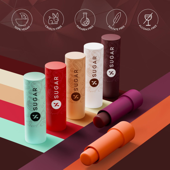 SUGAR Cosmetics Tipsy Lips Moisturing Balm with Vitamin E, Shea Butter and Jojoba Oil | Tinted Lip Balm with SPF | Lip Protection & Nourishment | 4.5gm - 02 Cosmopolitan