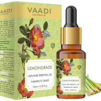 Vaadi Herbals Lemongrass Essential Oil - Reduces Stress & Depression, Prevents Hairfall, Prevents Skin Ageing - 100% Pure Therapeutic Grade, 10 ml