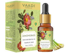 Vaadi Herbals Lemongrass Essential Oil - Reduces Stress & Depression, Prevents Hairfall, Prevents Skin Ageing - 100% Pure Therapeutic Grade, 10 ml