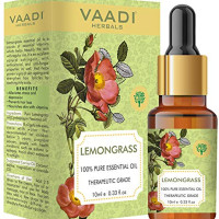 Vaadi Herbals Lemongrass Essential Oil - Reduces Stress & Depression, Prevents Hairfall, Prevents Skin Ageing - 100% Pure Therapeutic Grade, 10 ml