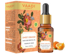VAADI HERBALS Sweet Orange Essential Oil - Vitamin C Reduces Hairfall, Improves Skin Complexion, Enhances Mood, Loosens Tired Muscles - 100% Pure Therapeutic Grade, 10 ml
