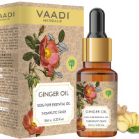 Vaadi Herbals Ginger Essential Oil - Tones Skin, Prevents Hairfall, Soothing Woody Aroma - 100% Pure Therapeutic Grade, 10 ml