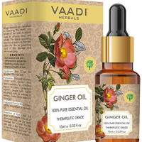 Vaadi Herbals Ginger Essential Oil - Tones Skin, Prevents Hairfall, Soothing Woody Aroma - 100% Pure Therapeutic Grade, 10 ml