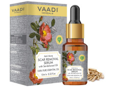 VAADI HERBALS Scar Removal Serum (Pure Mix Of Sandalwood Oil, Steam Distilled Neem & Fenugreek Extract) - Reduces Acne, Dark Spots & Pigmentation, 10 ml