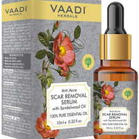 VAADI HERBALS Scar Removal Serum (Pure Mix Of Sandalwood Oil, Steam Distilled Neem & Fenugreek Extract) - Reduces Acne, Dark Spots & Pigmentation, 10 ml