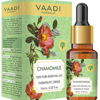 VAADI HERBALS Chamomile Essential Oil - Reduces Blemishes, Evens Skin Tone - Relieves Stress, Better Sleep - 100% Pure Therapeutic Grade, 10 ml