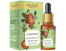 VAADI HERBALS Chamomile Essential Oil - Reduces Blemishes, Evens Skin Tone - Relieves Stress, Better Sleep - 100% Pure Therapeutic Grade, 10 ml