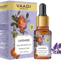 VAADI HERBALS Lavender Essential Oil - Prevents Hairfall, Relieves Stress, Soothes Skin - 100% Pure Therapeutic Grade, 10 ml