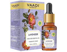 VAADI HERBALS Lavender Essential Oil - Prevents Hairfall, Relieves Stress, Soothes Skin - 100% Pure Therapeutic Grade, 10 ml
