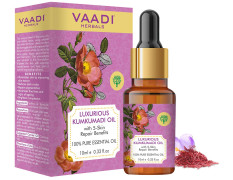 VAADI HERBALS Luxurious Kumkumadi Oil (Pure Mix Of Saffron, Sandalwood, Manjistha & Almond Oil) - Reduces Dark Circles, Pigmentation & Brightens Complexion, 10 ml