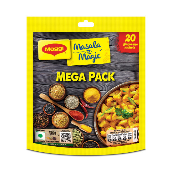 Maggi Masala-Ae-Magic, (20 Sachets) | All In One Masala For Dry Vegetables, Paneer, Dal & More Pouch, 120 G