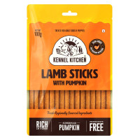 Kennel Kitchen Soft Baked Lamb with Pumpkin Sticks Treats for Dogs, 100g (Pack of 1) | Soft Dog Chew Sticks | Dog Treats for Adult Dogs and Puppies