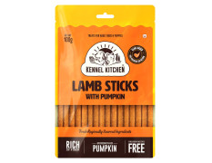 Kennel Kitchen Soft Baked Lamb with Pumpkin Sticks Treats for Dogs, 100g (Pack of 1) | Soft Dog Chew Sticks | Dog Treats for Adult Dogs and Puppies