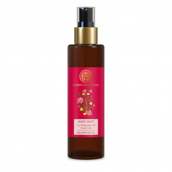 Forest Essentials Body Mist Iced Pomegranate & Kerala Lime | Natural & Hydrating Body Spray For Men & Women | Luxury Citrus Fragrance | 130 ml
