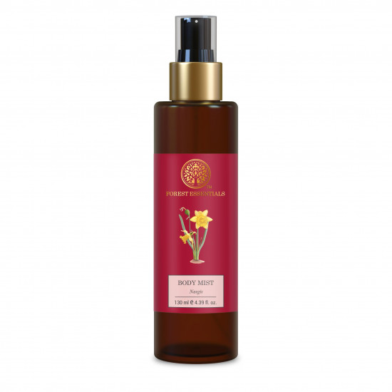 Forest Essentials Body Mist Nargis | Natural & Hydrating Body Spray For Men & Women | Luxury Floral Fragrance | 130 ml