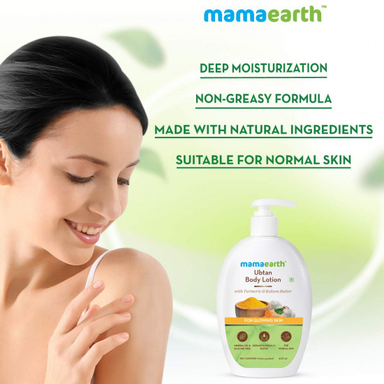 Mamaearth Ubtan Body Lotion for Men and Women for Dry Skin with Ubtan and Turmeric for Winter & Summer -400ml