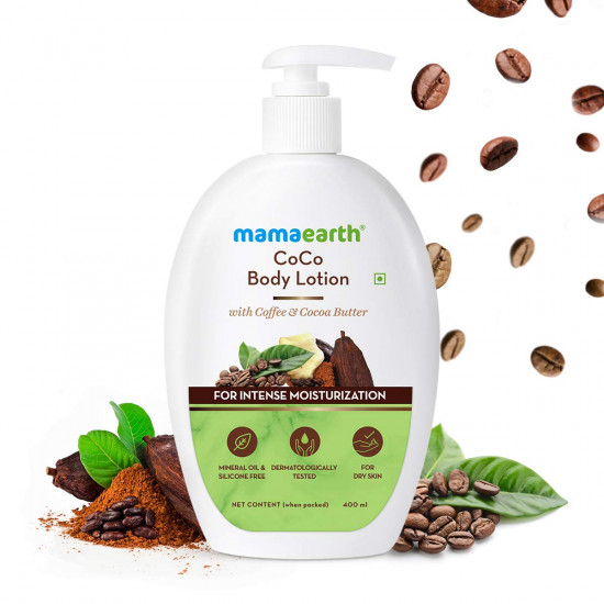 Mamaearth CoCo Body Lotion for Men and Women for Dry Skin with Coffee and Shea Butter for Winter & Summer -400ml