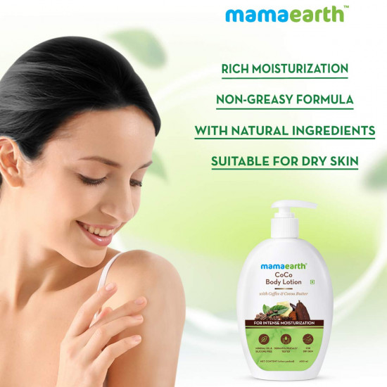 Mamaearth CoCo Body Lotion for Men and Women for Dry Skin with Coffee and Shea Butter for Winter & Summer -400ml