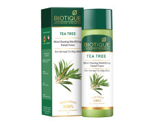 Biotique Tea Tree Skin Clearing Mattifying Facial Toner For Normal To Oily Skin Face Toner, 120Ml | Treats Acne & Pimples, Tightens Pores, Pack of 1
