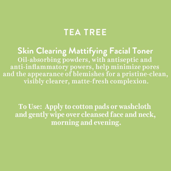 Biotique Tea Tree Skin Clearing Mattifying Facial Toner For Normal To Oily Skin Face Toner, 120Ml | Treats Acne & Pimples, Tightens Pores, Pack of 1