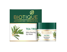 Biotique Tea Tree Skin Clearing Eye Mask, Green, 15 g