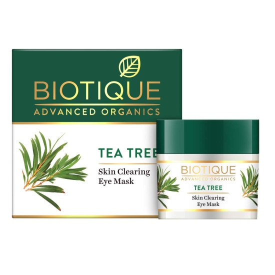 Biotique Tea Tree Skin Clearing Eye Mask, Green, 15 g