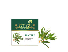 Biotique Tea Tree Skin Clearing Eye Mask, Green, 15 g