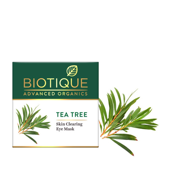 Biotique Tea Tree Skin Clearing Eye Mask, Green, 15 g